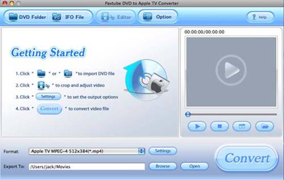 DVD to Apple Tv Converter for Mac