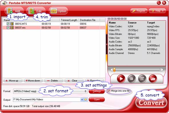MTS to DVD MovieFactory
