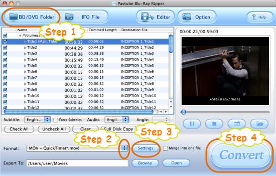 blu-ray to quicktime conversion on mac