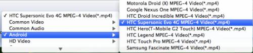 blu-ray to HTC Evo 4G