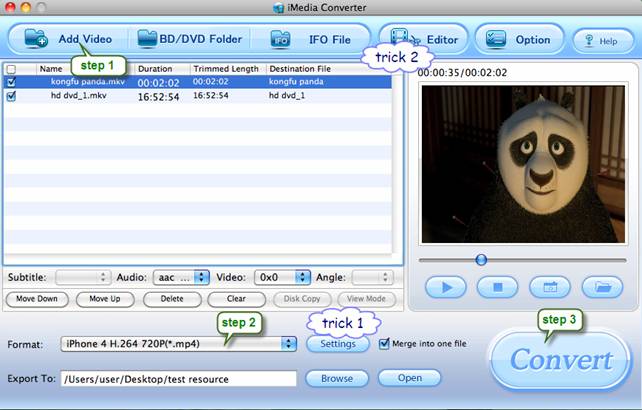 How to convert 1080p HD MKV to iPhone 4 video on Mac?