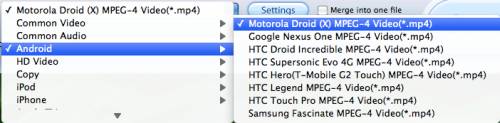 blu-ray to Motorola Droid