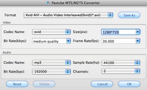 m2ts to xvid avi on mac