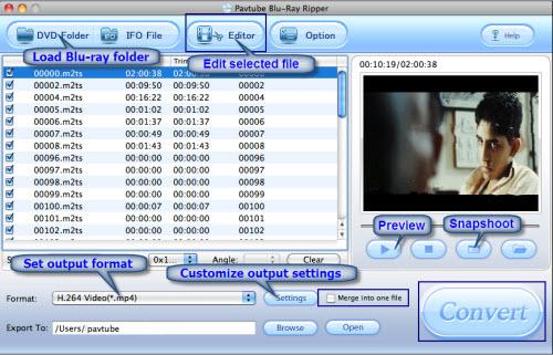 Blu-ray to H.264 MP4 conversion