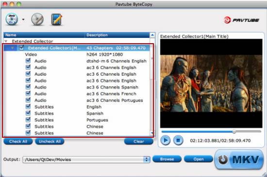 play mkv in vlc with selected=