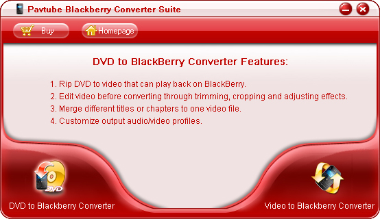 Pavtube Blackberry Converter Suite screenshot