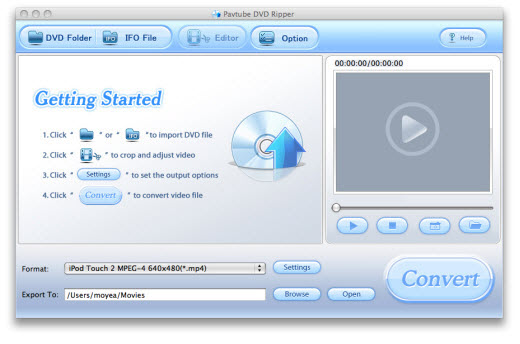 Screenshot of Pavtube DVD Ripper for Mac