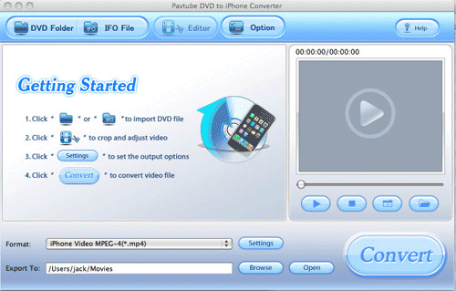 Pavtube DVD to iPhone Converter for Mac screenshot