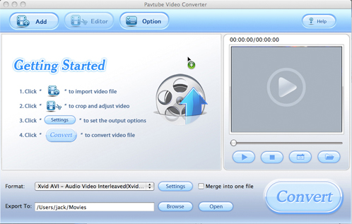 Screenshot of Pavtube Video Converter for Mac
