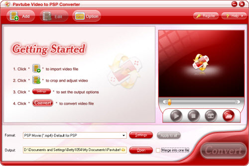 Pavtube Video to PSP Converter screenshot