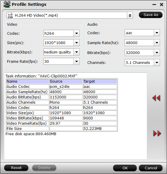 mxf multimixer settings interface