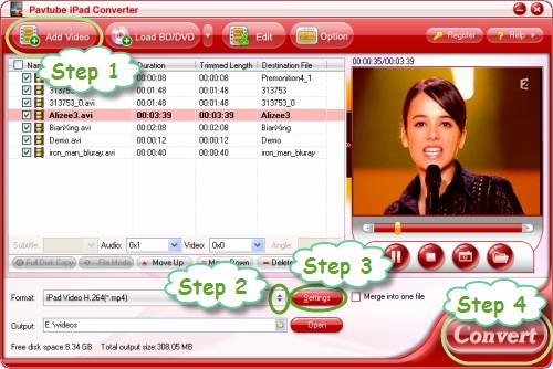 How to convert AVI, DivX, XviD to iPad with iPad Converter