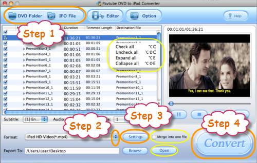 How to transfer/rip/convert DVD to iPad 720p video on Mac