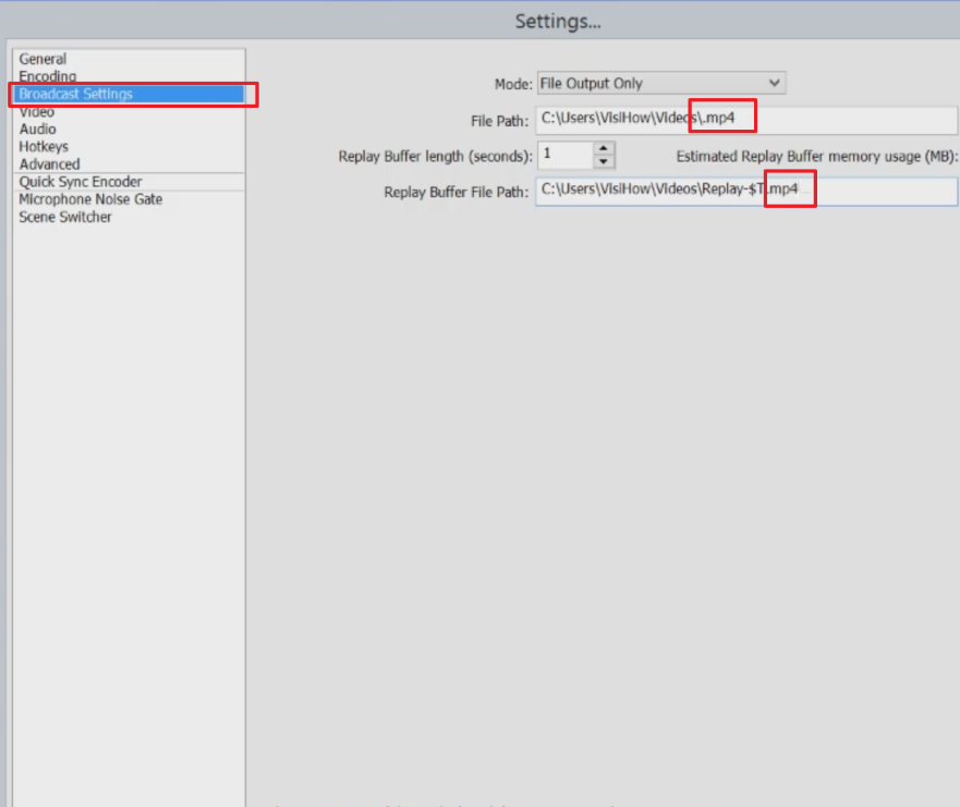 obs setting